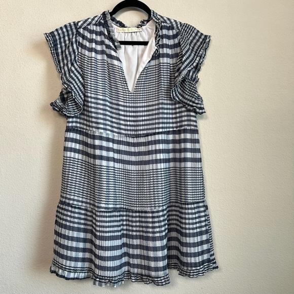 Marie Oliver Dresses & Skirts - Marie Oliver Tiered Bay Mini Dress Organdy Check Women's Size Small